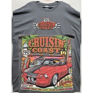 Gildan Cruisin The Coast 90 Mississippi Gulf Coast Car Graphic T Shirt Mens 3XL